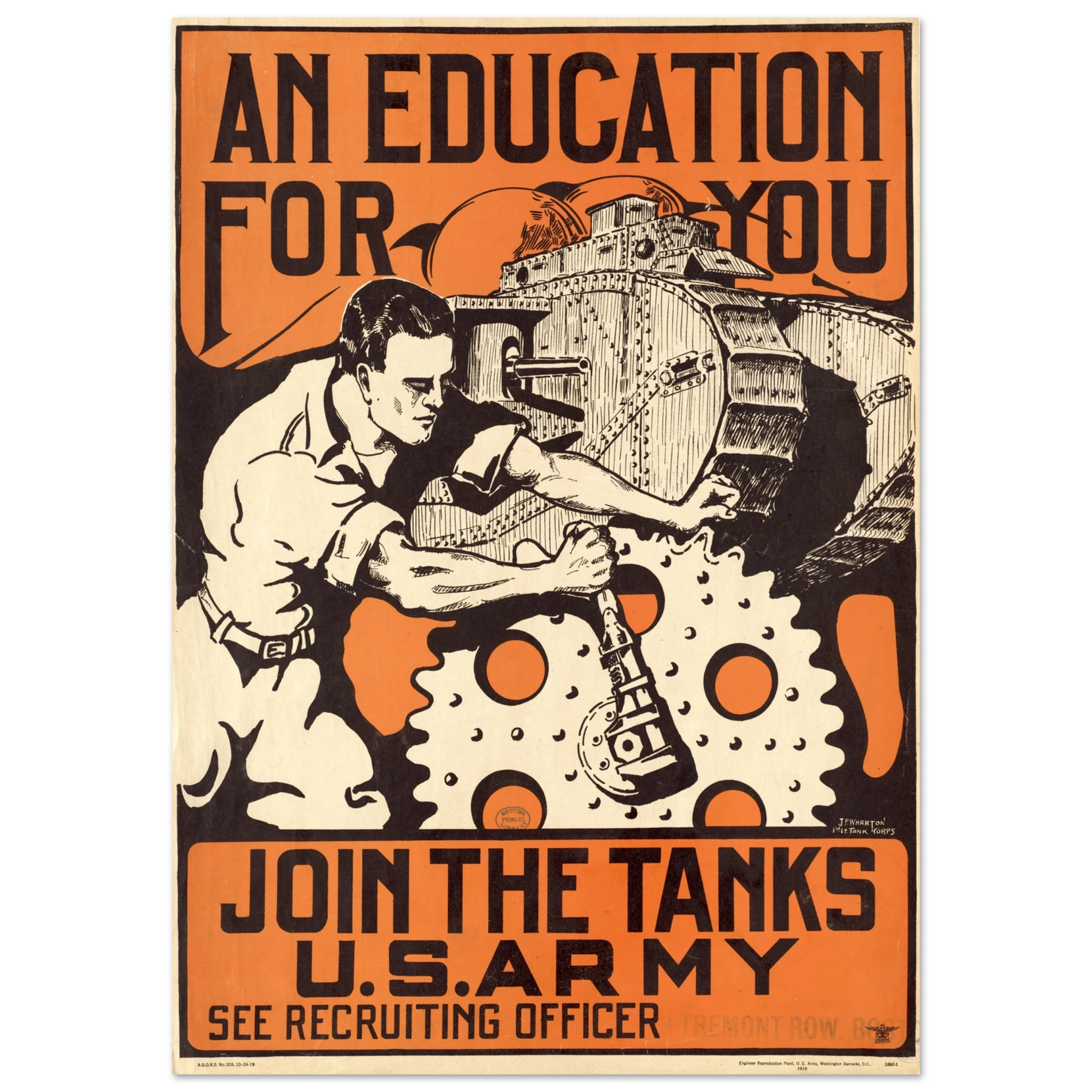 Vintage-style recruitment poster for the U.S.