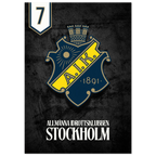Poster ( AIK ) Allmänna Idrottsklubben Stockholm on a dark background