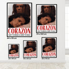 Set of desperado movie posters with different sizes displayed on a wall.