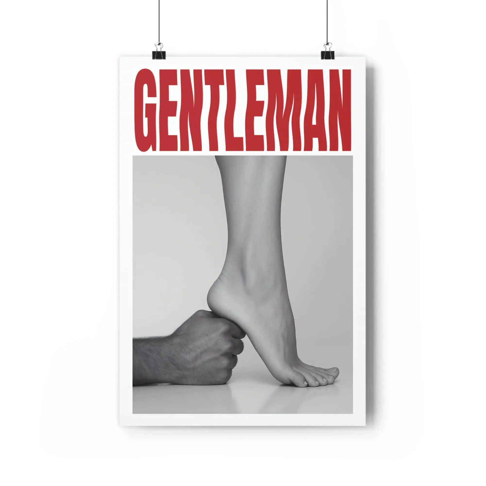 Gentleman modern art print in red and black – pictorprints