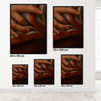 Set of wall art prints showing different sizes of a hand holding a book.