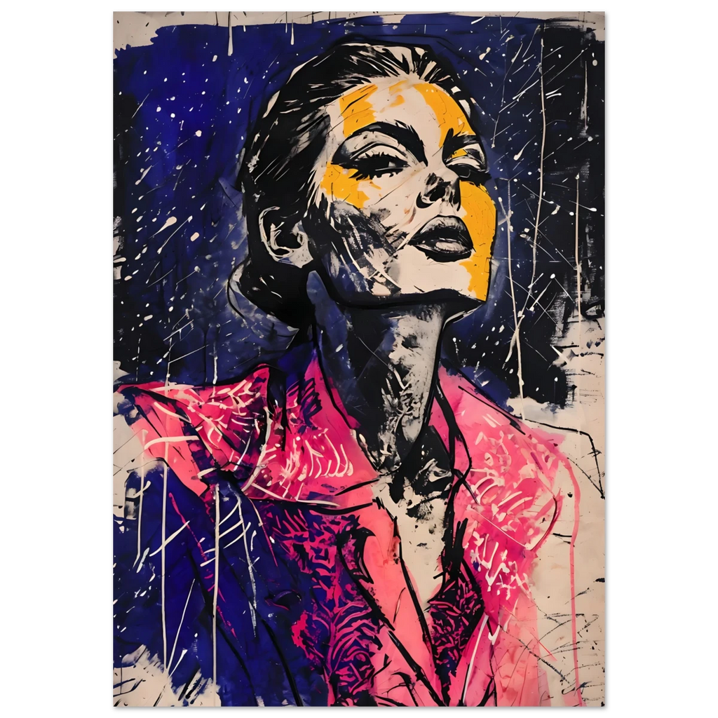 Artistic portrait of a woman with abstract background