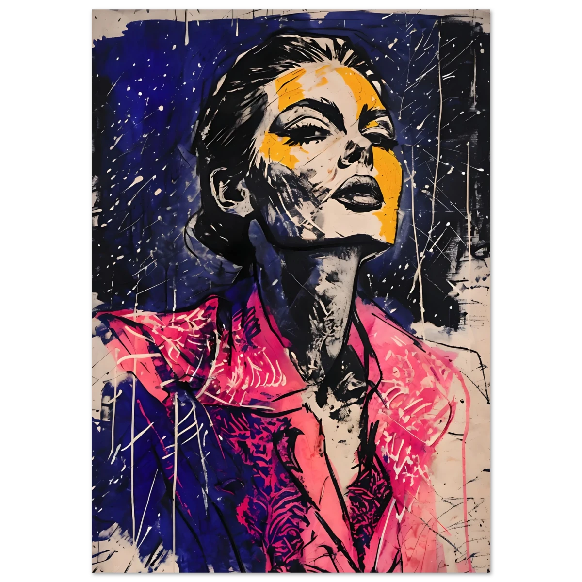 Artistic portrait of a woman with abstract background