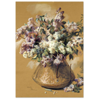 Poster of a vase with flowers on a beige background