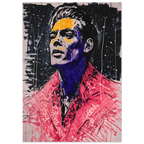 Artistic portrait with abstract design and colorful elements