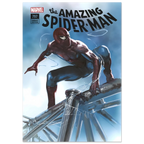 Comic book poster featuring Spider-Man on a web, with Marvel logo and 'The Amazing Spider-Man' title.